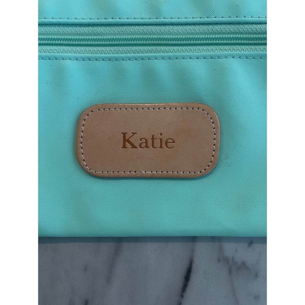 Jon Hart Design Aqua Makeup Cosmetic Travel Pouch Personalized Katie Zip Bag - Picture 5 of 13